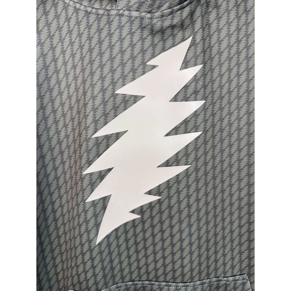 Grateful Dead x Section 119 Mens‎ Large Bolt Pattern Reflective Hoodie Charcoal